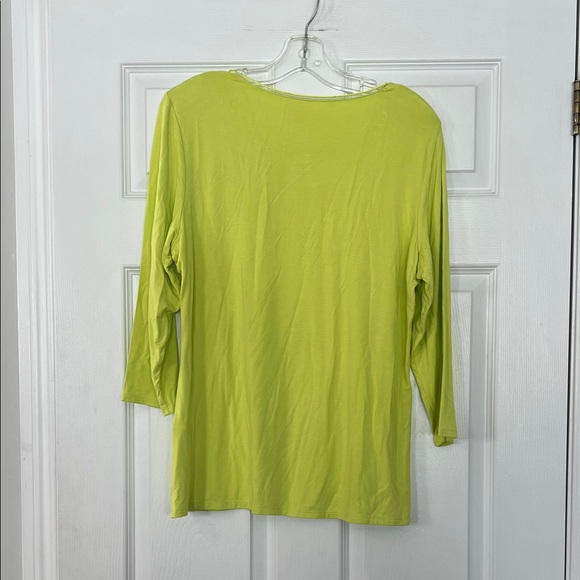 Nygard Women's Lime Green Long Sleeve Crewneck Tee - Picture 4 of 5